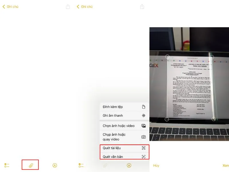 Scan tài liệu và chèn trực tiếp vào ghi chú của iPhone